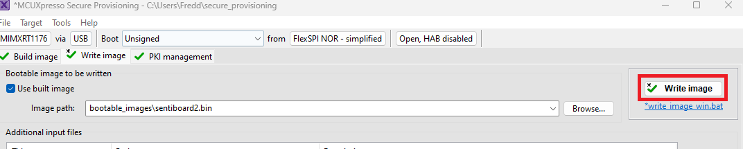 SentiBoard 2.0 Firmware Write